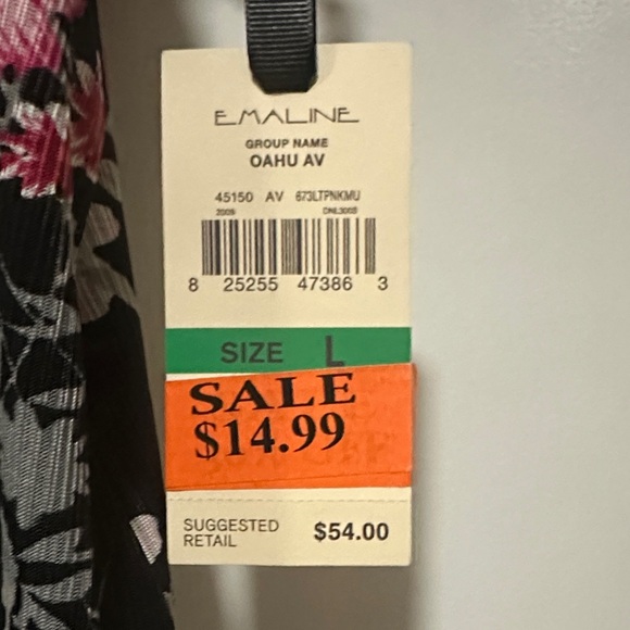 Chic Floral Women's Top in Black and Pink - Picture 3 of 4